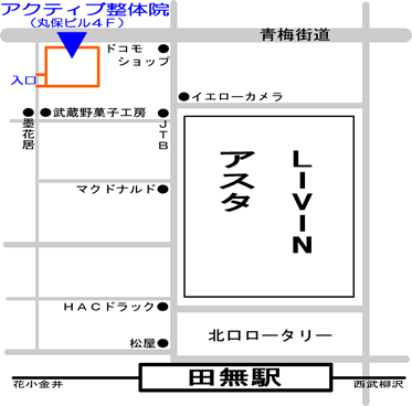 田無駅からアクティブ整体院までの地図